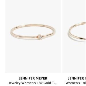 Jennifer Meyer 18K Yellow Gold Diamond Bezel Ring -  Size 5.5 - Retail $175